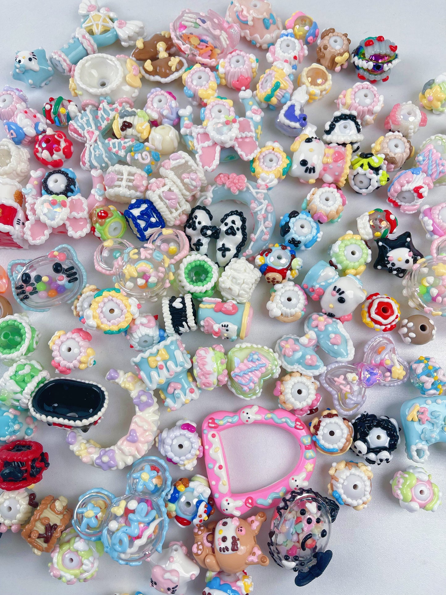Hand painting beads(Big oil painted beads with all shapes)