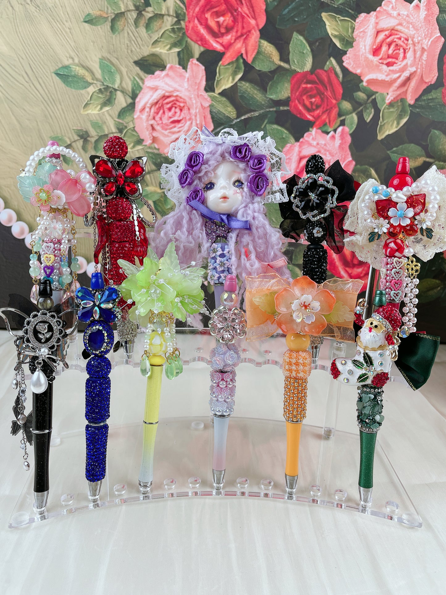 Online Picking Fancy pens ( 14 Pcs for Every Set, including a doll)