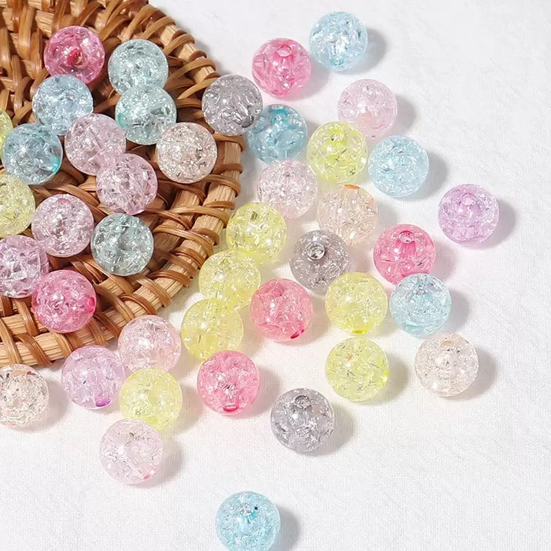 Acrylic crackle  beads (10 mm)