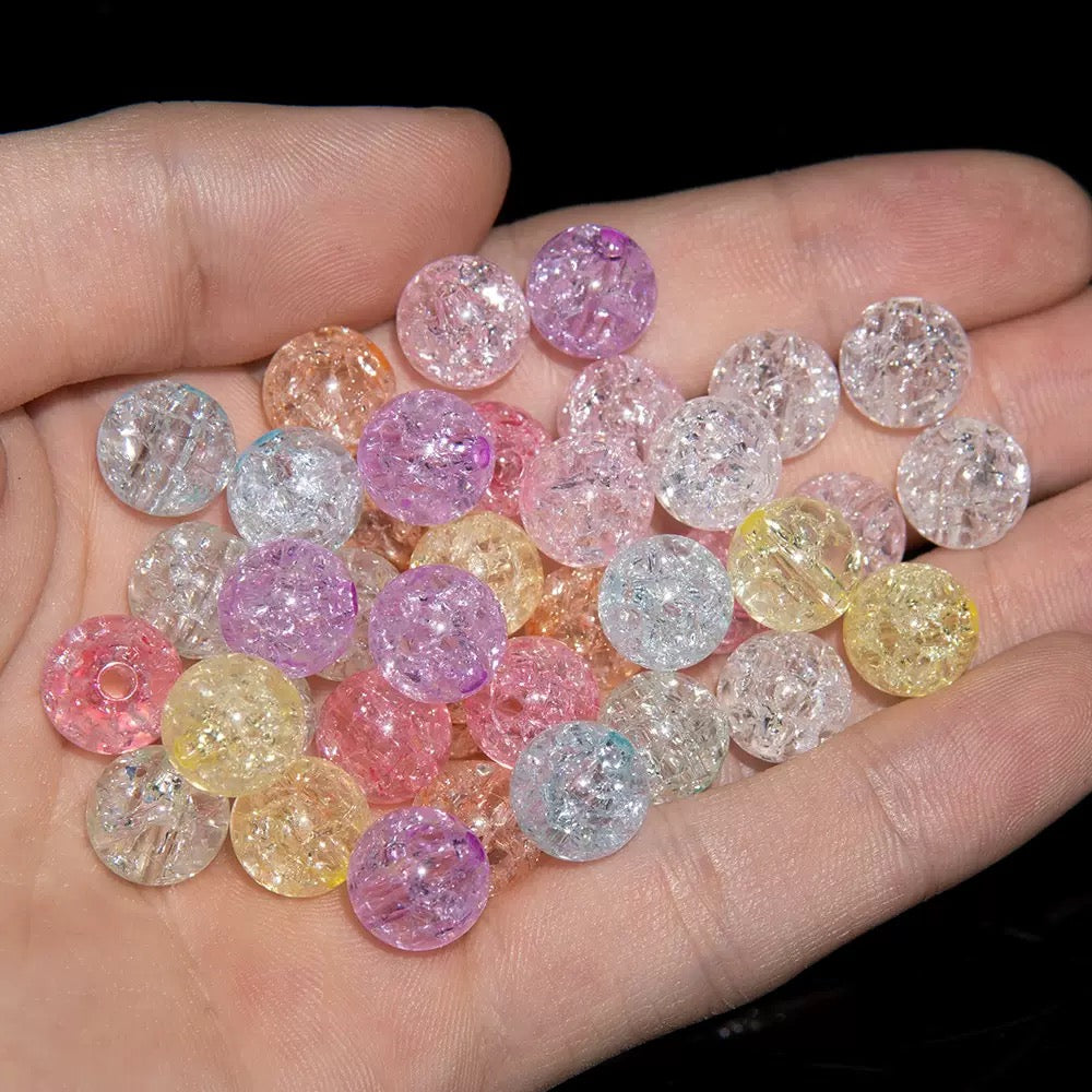 Acrylic crackle  beads (10 mm)