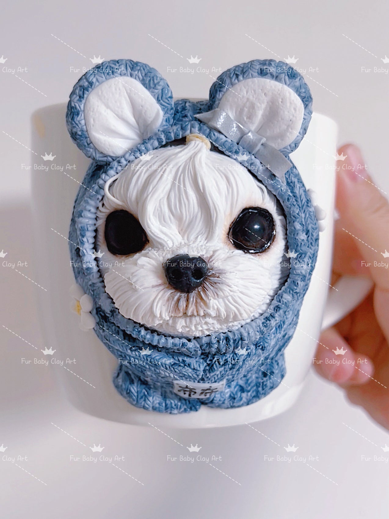 Hand‑Sculpted Custom Pet Mug | Polymer Clay Art ( for Dog, Cat, Parrot & Most Pets)